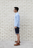 CASHMERE BLUE SHIRT X CONTRAST AIR BLUE DIGITISED SPACE DYE